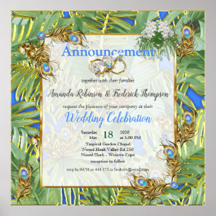 Affiche Golden Royal Peacock Temple Dreams