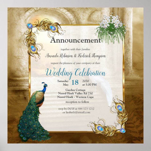 Affiche Golden Royal Peacock Temple Dreams (Devant)