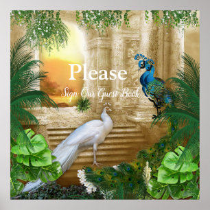 Affiche Golden Royal Peacock Temple Dreams