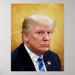 Affiche Golden Saint Trump peinture à l'huile Portrait