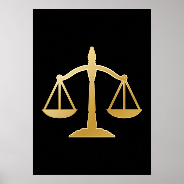 Affiche Golden Scales of Justice Law Theme (Devant)