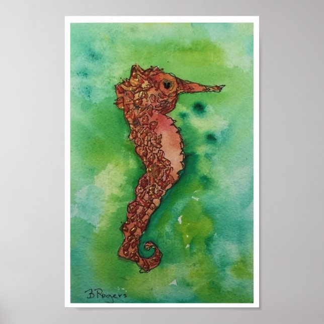 Affiche Golden Seahorse 5x7 (Devant)