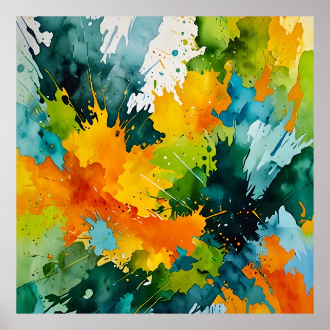 Affiche Golden Splash & Emerald Waves (Devant)
