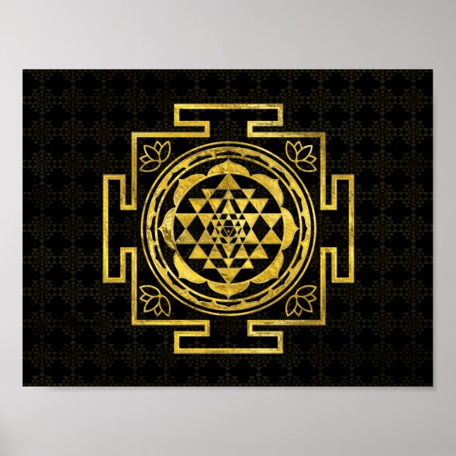 Affiche Golden Sri Yantra / Sri Chakra (Devant)