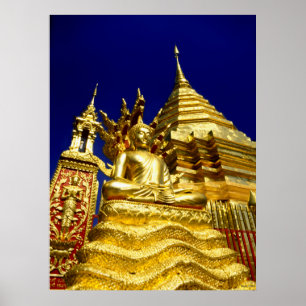 Affiche Golden Temple - Chiang Mai - Thailand