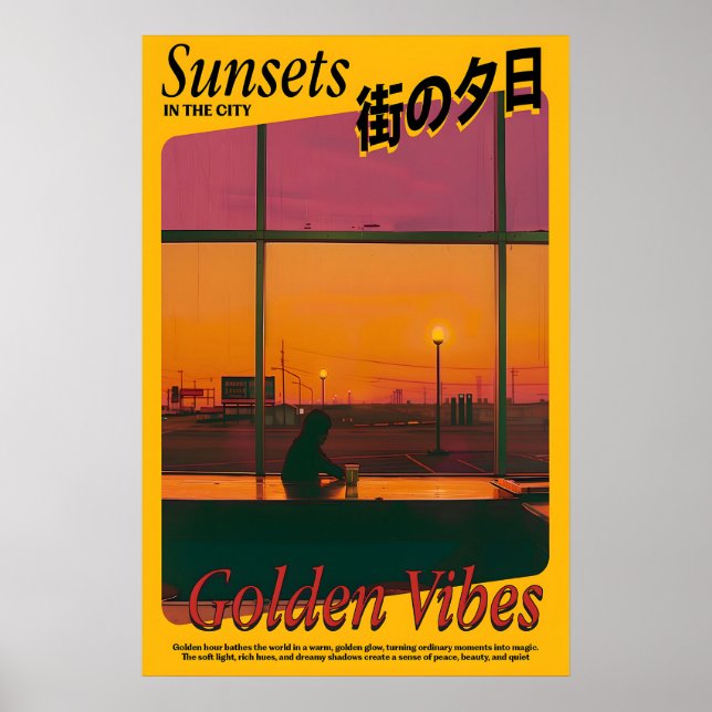 Affiche Golden Vibes Sunset Art Print Atmospheric (Devant)