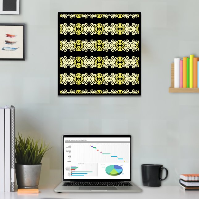 Affiche Golden Yellow Ornamental Striment Motif sans coutu (Créateur téléchargé)