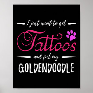 Affiche Goldendoodle Amoureux des chiens Tattoo Funny Chie