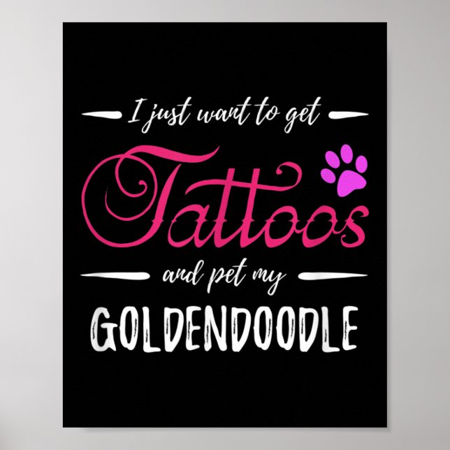 Affiche Goldendoodle Amoureux des chiens Tattoo Funny Chie (Devant)