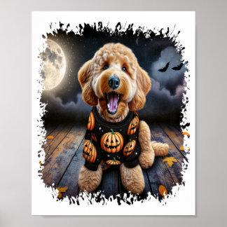 Affiche Goldendoodle Chien Halloween