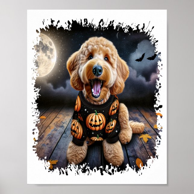 Affiche Goldendoodle Chien Halloween (Devant)