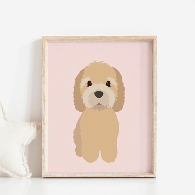 Affiche GoldenDoodle Chien Rose Nursery & Kids Decor Poste (Créateur téléchargé)