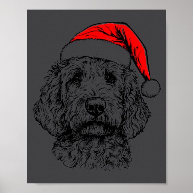 Affiche Goldendoodle Christmas Santa Hat Xmas Pajama Golde (Devant)