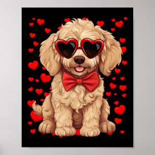 Affiche Goldendoodle Cœur Simple Nœud Papillon Saint-Valen