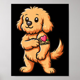 Affiche Goldendoodle I Love Grandma Funny Chien Tattoo