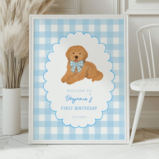 Affiche Goldendoodle One Golden Year Birthday Welcome (Créateur téléchargé)