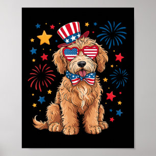 Affiche Goldendoodle Patriotique 4 Juillet Doodle D'Oré