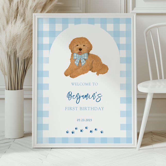 Affiche Goldendoodle Puppy Dog Birthday Party Welcome  (Créateur téléchargé)
