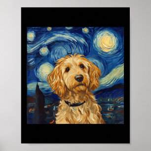 Affiche Goldendoodle Van Gogh Starry Nuit étoilée
