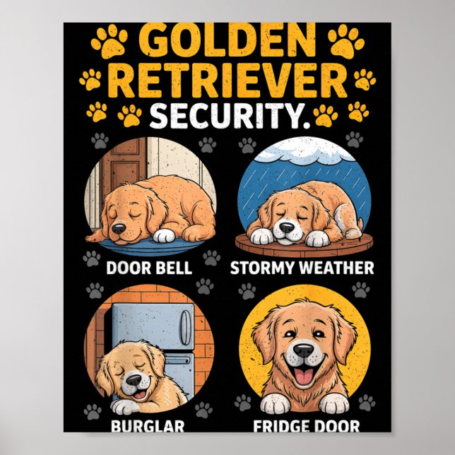 Affiche Goldens Tee Golden Retriever Security Funny  (Devant)