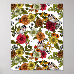 Affiche Goldfinches dans le jardin