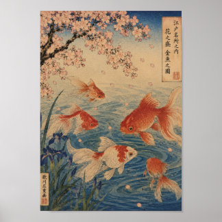 Affiche Goldfish Beneath the Cherry Blossoms