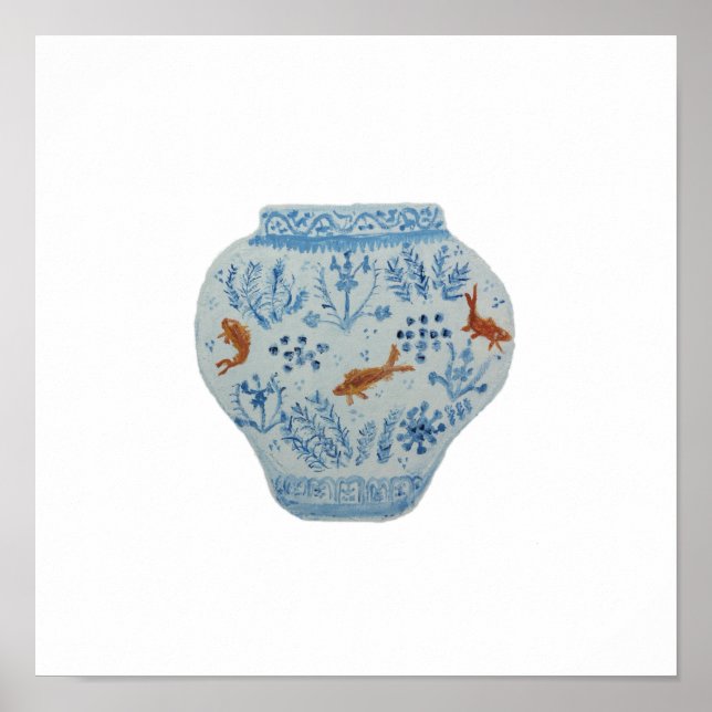 Affiche Goldfish Blue White Ginger Jar Art Imprimer (Devant)