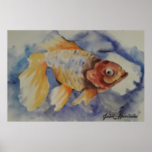AFFICHE GOLDFISH DE COULEUR D'EAU