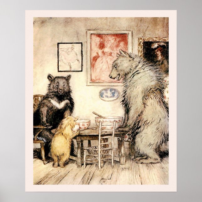 Affiche Goldilocks and The Three Bears by Arthur Rackham (Devant)