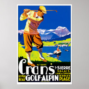 Affiche Golf Alpin de Crans