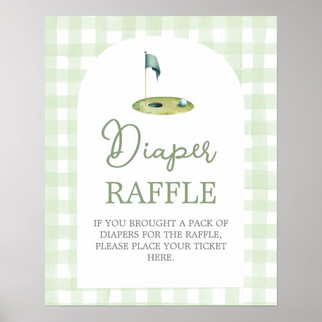 Affiche Golf baby shower Diaper Raffle sign (Devant)