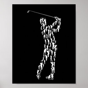 Affiche golf cadeau golf swing fer tee