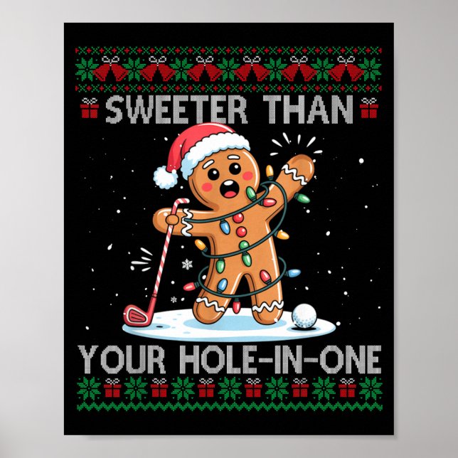 Affiche Golf Christmas Gingerbread Sweeter Than Your Hole- (Devant)