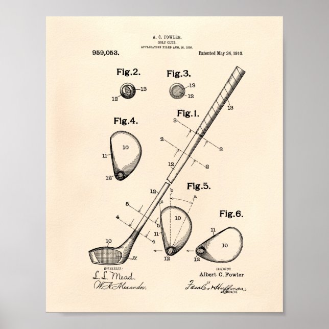 Affiche Golf Club 1910 Patent Art - Old Peper (Devant)