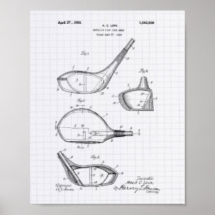 Affiche Golf Club 1926 Art Brevet - Poivre Lined