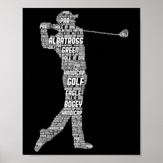 Affiche Golf Club Golfer Golf Hommes Garçons Enfants