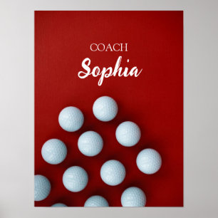 Affiche Golf Clubs Art Golf Coach Nom Pour Les Joueurs De