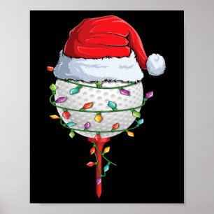 Affiche Golf de Noël Pyjama Fun Holiday Golf Ball San