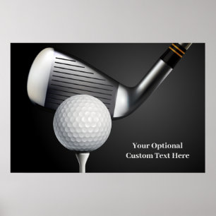 Affiche Golf de texte personnalisé