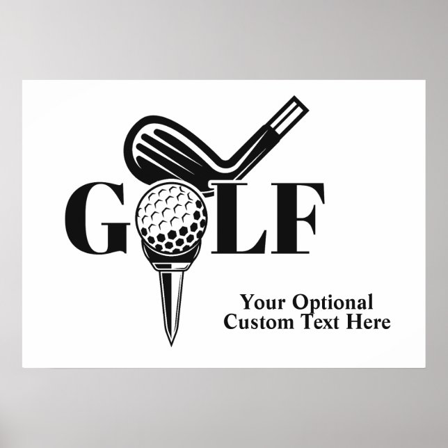 Affiche Golf de texte personnalisé (Devant)