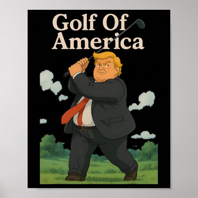 Affiche Golf Drôle d'Amérique Donald Trump jeu de mots  (Devant)