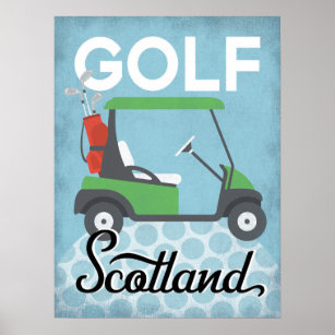 Affiche Golf Écosse - Vintage voyage rétro