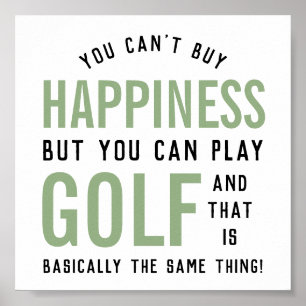 Affiche Golf est le bonheur Funny Golf Lover cadeaux