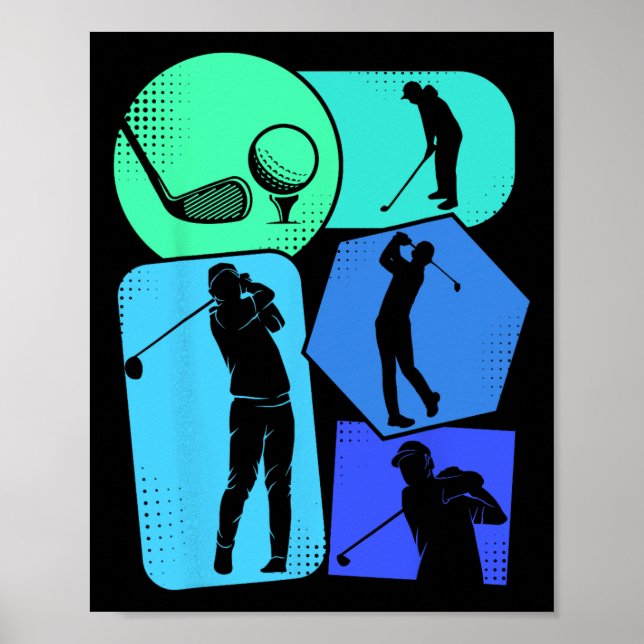 Affiche Golf Golfer Garçons Hommes Golfing (Devant)