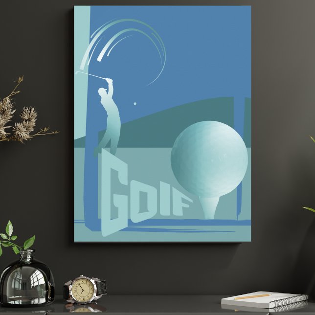 Affiche Golf golfer Golf club décor mur (Créateur téléchargé)