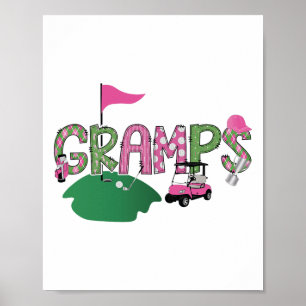 Affiche Golf Gramps Trou en un Golf 1er Anniversaire