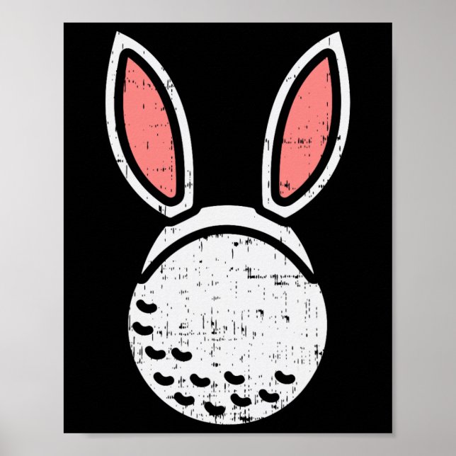 Affiche Golf Ll Oreilles de Lapin Drôle de Golf de Pâques  (Devant)