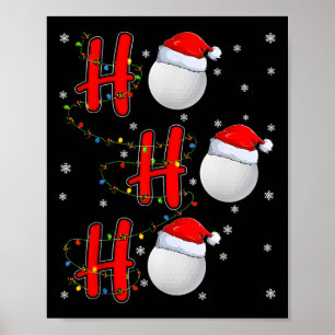 Affiche Golf Ll Père Noël Chapeau Ho Ho Ho Hommes Femmes N
