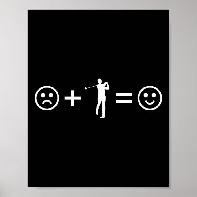 Affiche Golf Lover Player Sad Happy Face Equation  (Devant)