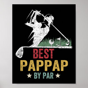 Affiche Golf Meilleur Pappap Par Grand-Père Golfeur Fête d